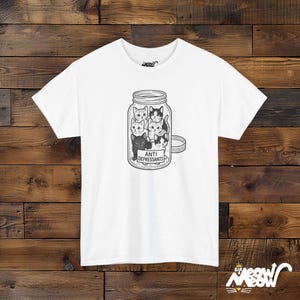 Anti Depressant Cats T-Shirt: Mental Health Humor Tee White