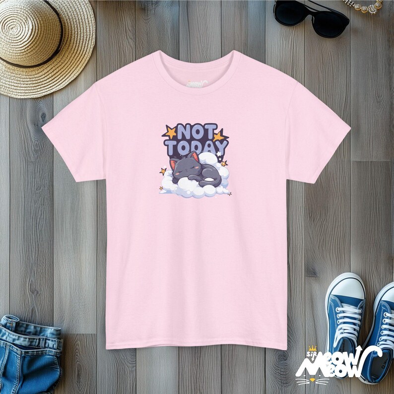 Camiseta "Hoy no duerme el gato": camiseta unisex acogedora Light Pink