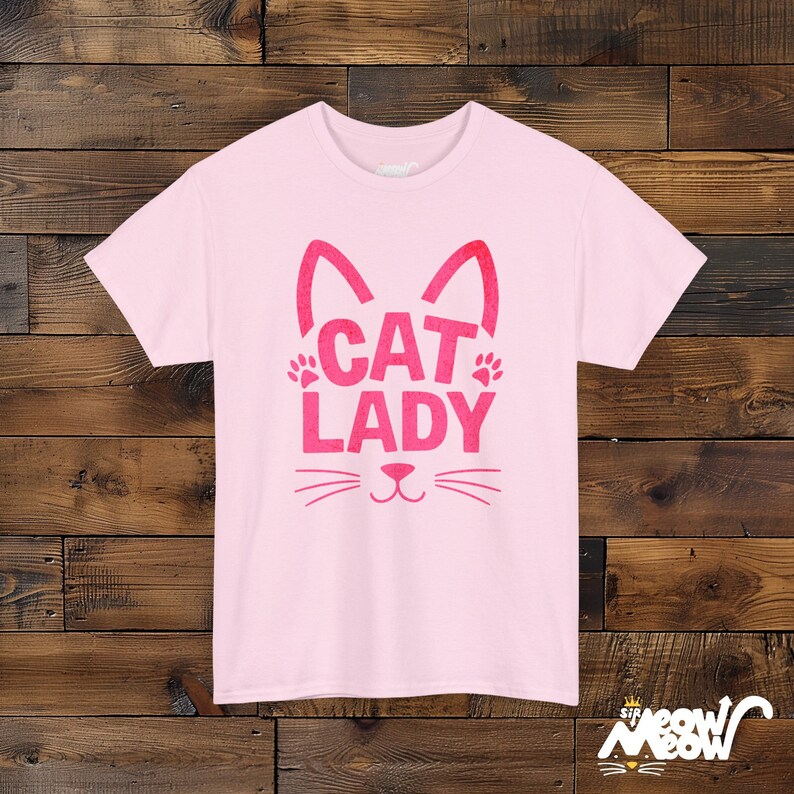 T-shirt drôle de femme de chat, t-shirt unisexe graphique de visage de chat Light Pink