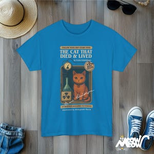 Schrödinger Cat T-Shirt: Retro Quantum Physics, Nerdy Science Gift Sapphire