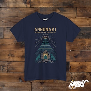 Anunnaki T-Shirt: Ancient Aliens, Sumerian Gods Graphic Tee Navy
