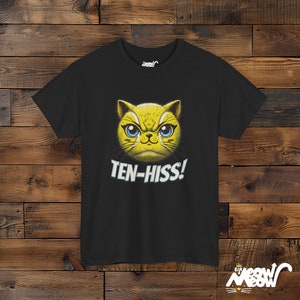 テンヒス！猫グラフィックTシャツ：猫好きへの面白いギフト Black