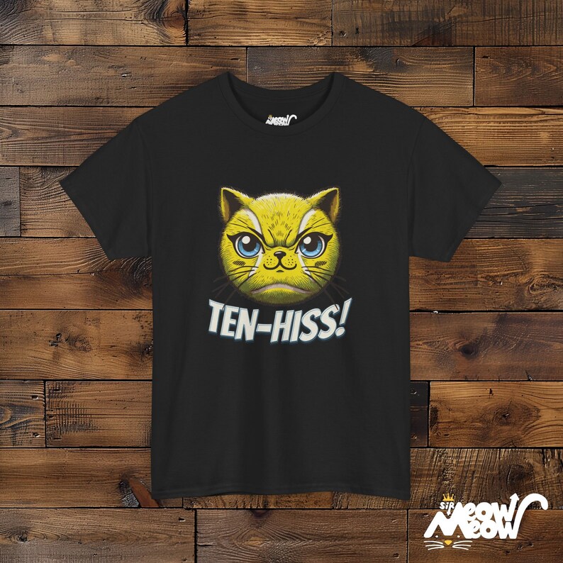 テンヒス！猫グラフィックTシャツ：猫好きへの面白いギフト Black