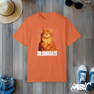 Custom Anime Cat T-Shirt: Personalized Pet Portrait, Comfort Colors Tee Burnt Orange