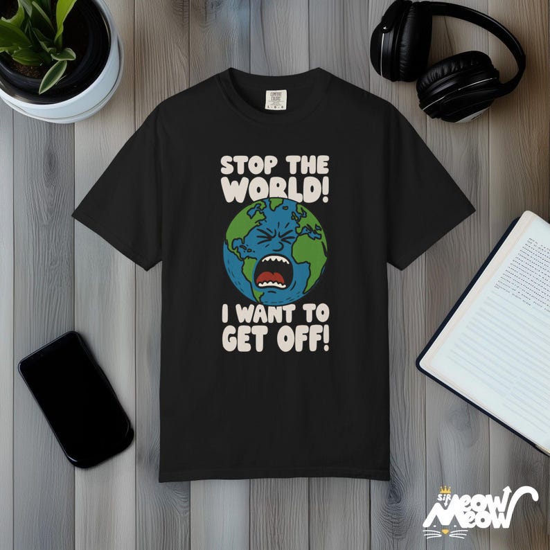 Zabawna koszulka z egzystencjalnym memem: Comfort Colors Graphic Tee Black