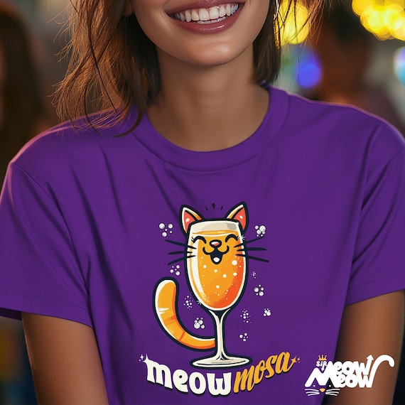 Meowmosa T-Shirt: Cat Mimosa Cocktail, Brunch Lover Tee