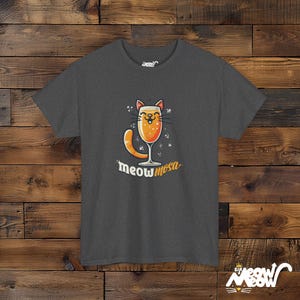 Meowmosa T-Shirt: Cat Mimosa Cocktail, Brunch Lover Tee image 4