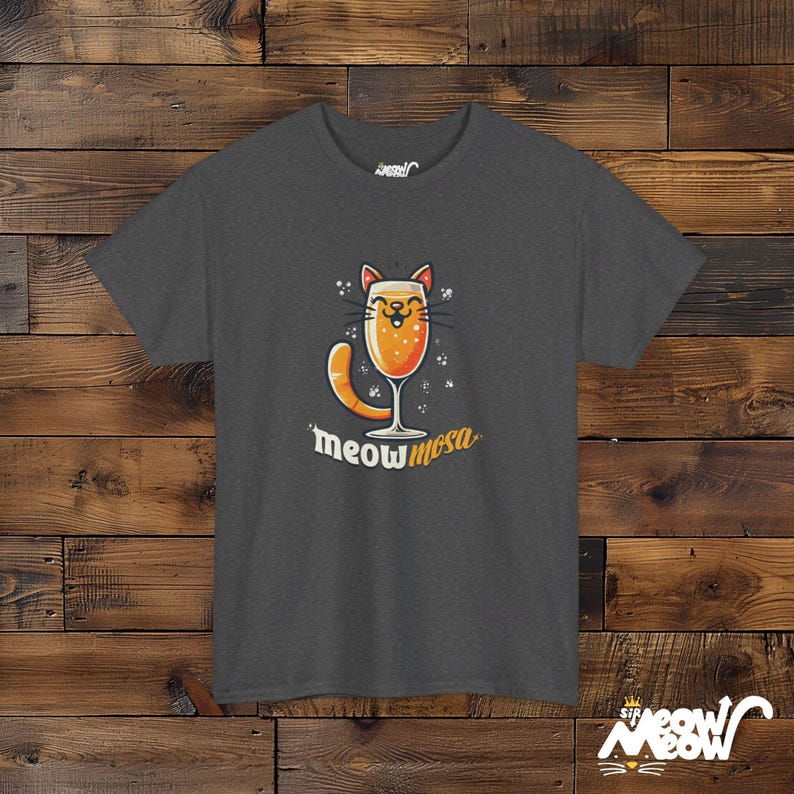 Meowmosa T-Shirt: Cat Mimosa Cocktail, Brunch Lover Tee image 4