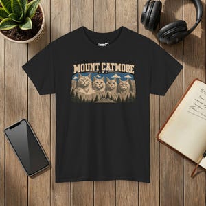 Mount Catmore T-Shirt, Funny Cat Lover Graphic Tee, National Park Style, Cat Dad Gift image 2