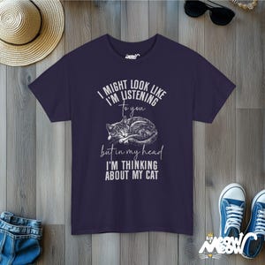 Funny Cat Lover Tee: Sarcastic Cat Mom Graphic Shirt Blackberry