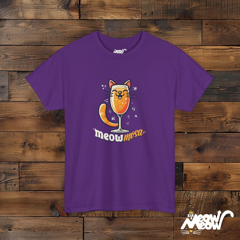 Meowmosa T-Shirt: Cat Mimosa Cocktail, Brunch Lover Tee image 8