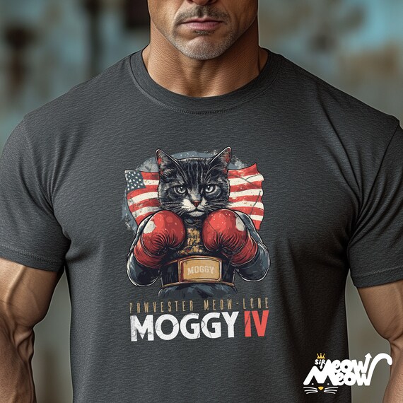 Funny Boxing Cat T-Shirt: Moggy IV Parody Tee