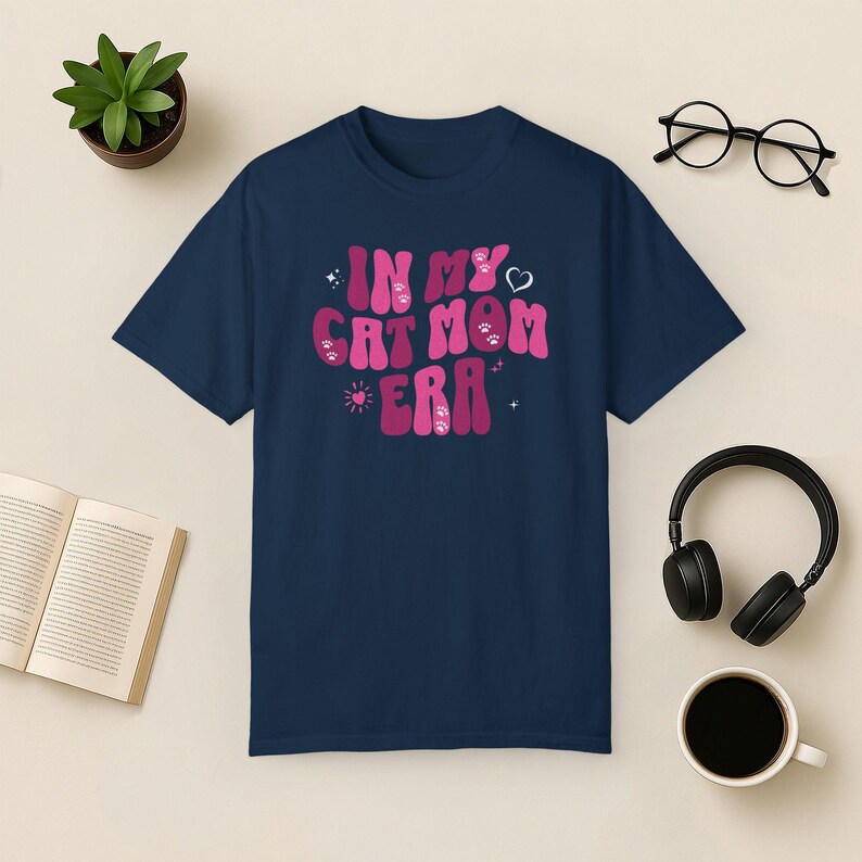 Retro Katzen T-Shirt: Groovy Katzenliebhaber T-Shirt Bild 9