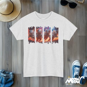 Astronaut Cats T-Shirt: Space Galaxy Kitten Tee Ash