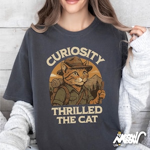 Adventure Cat Hiking Shirt: Funny Nature Tee, Comfort Colors image 1