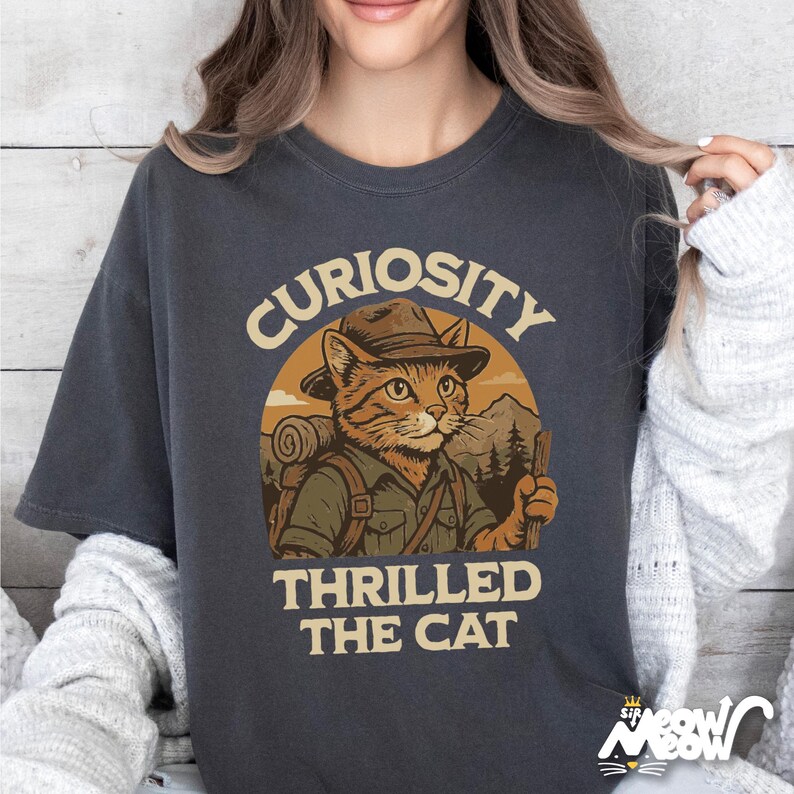 Adventure Cat Hiking Shirt: Funny Nature Tee, Comfort Colors image 1