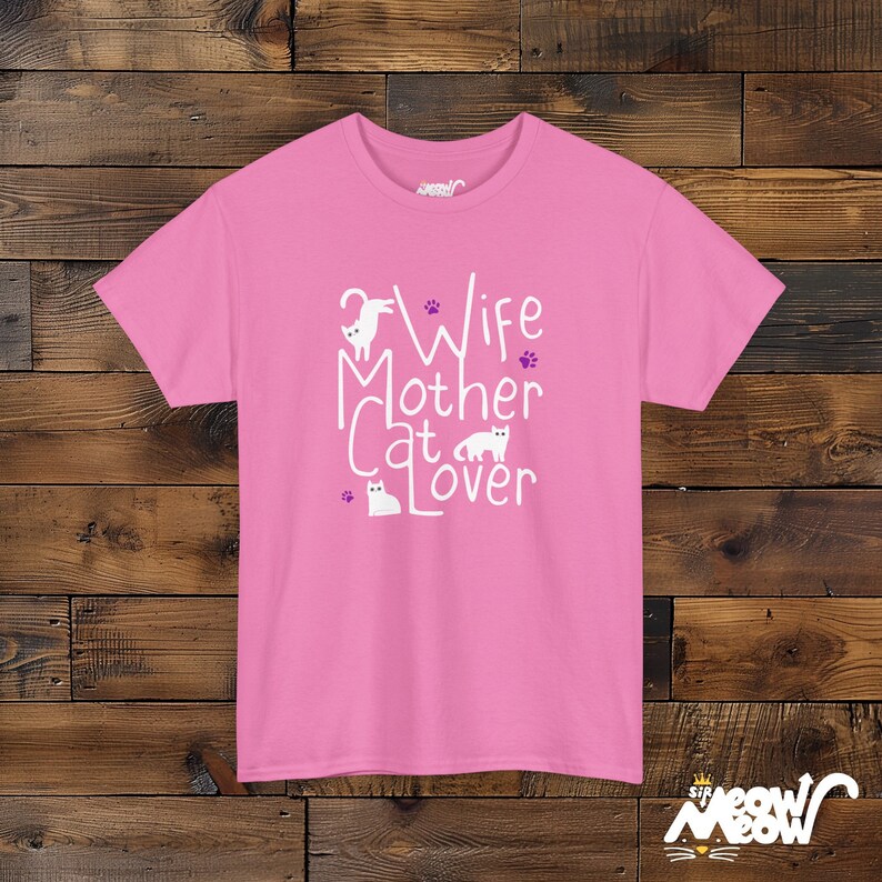 Camiseta de esposa, madre y amante de los gatos, camiseta de mamá gata Azalea