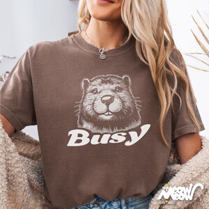 Busy Beaver T-Shirt: Retro Hand-Drawn Animal Tee