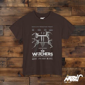 The Watchers Cat Science T-shirt - T-shirt drôle de mécanique quantique - Cadeau pour les amateurs de chats et de physique Dark Chocolate