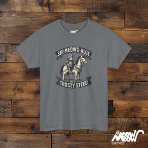 Sir Meows-Alot T-Shirt: Funny Medieval Cat Knight Tee image 3