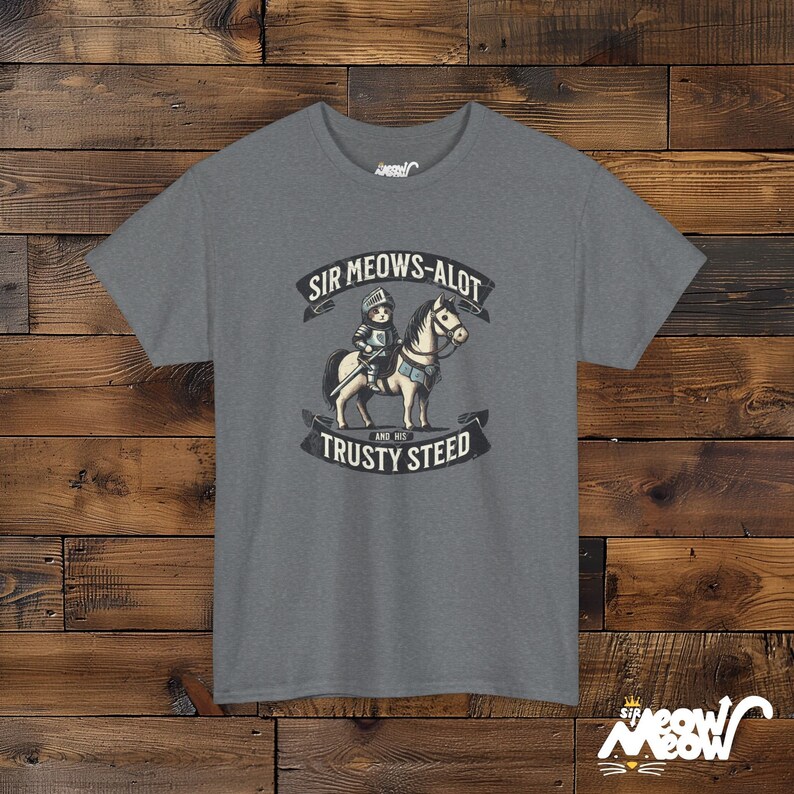 Sir Meows-Alot T-Shirt: Funny Medieval Cat Knight Tee image 3