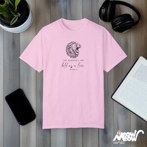 Bold as a Lion Shirt: Comfort Colors Christian Graphic Tee Blossom