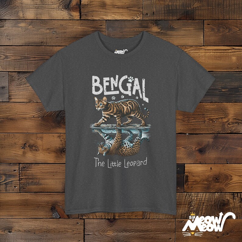 Bengal Tiger Graphic T-Shirt: Wildlife Cotton Tee Dark Heather