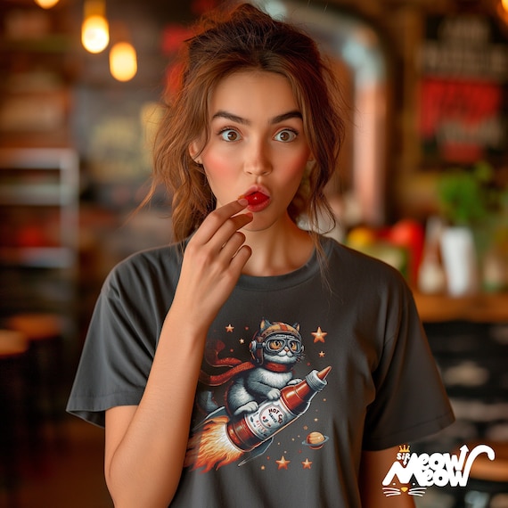 Cosmic Cat Astronaut T-Shirt: Sci-Fi Cat Lover Unisex Tee