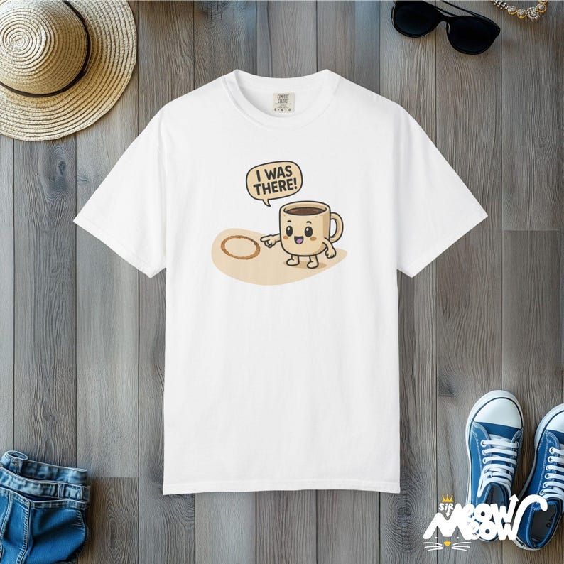 Comfort Colors Coffee Mug Shirt: Funny Kawaii Barista Tee White