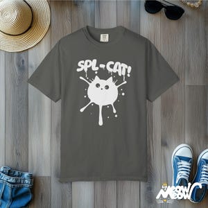 Splat Cat Comfort Colors Shirt: Funny Ink Splatter Tee Pepper