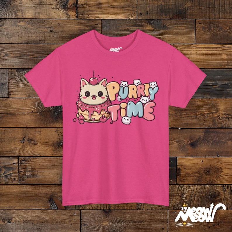 Purrty Time Katzen Shirt - Geschenk für Katzenliebhaber Heliconia