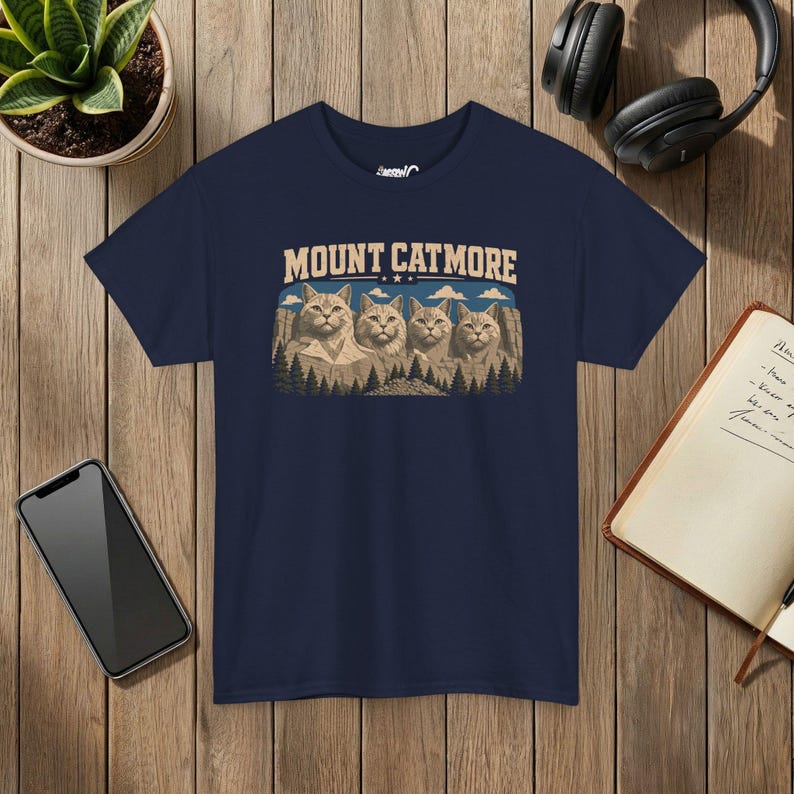 Mount Catmore T-Shirt, Funny Cat Lover Graphic Tee, National Park Style, Cat Dad Gift image 7