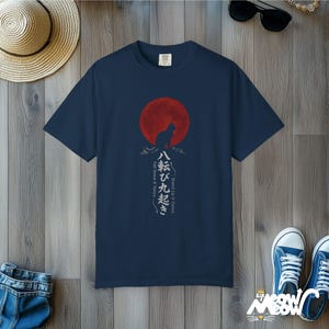 T-shirt Japanse kat Comfort Colors: Gothic Yami Kawaii Nine Lives-T-shirt True Navy
