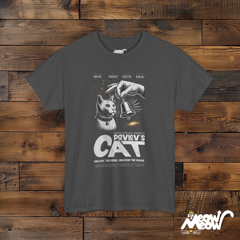 Pavlov's Cat T-Shirt: Funny Psychology Science Tee Dark Heather