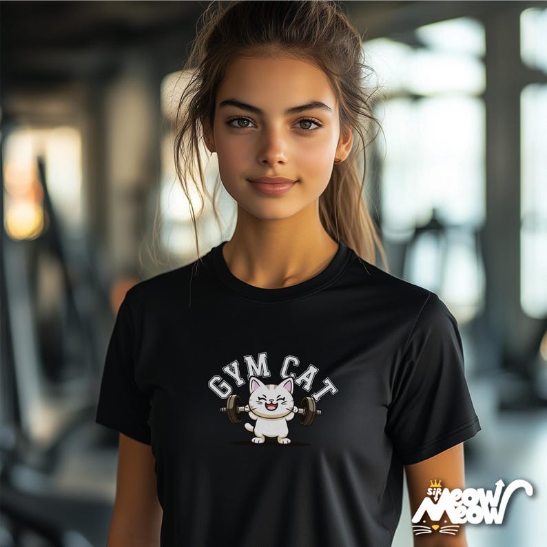 Gym Cat T-Shirt: Workout Feline Tee for Fitness & Cat Lovers image 2