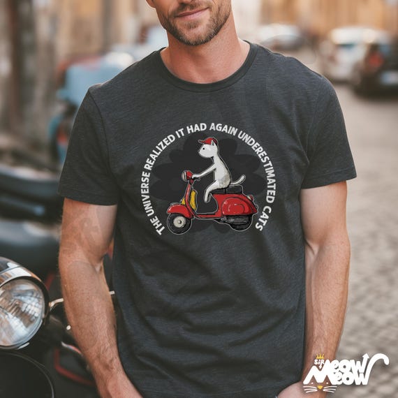 Underestimated Cats T-Shirt Unisex, Cat Scooter Shirt, Funny Cat Lover Tee, Independence Gift