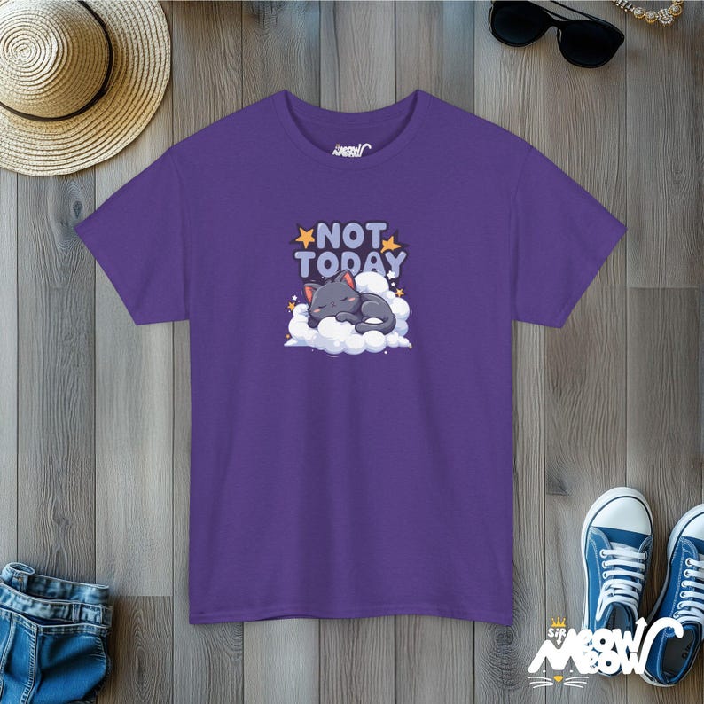 Camiseta "Hoy no duerme el gato": camiseta unisex acogedora Lilac
