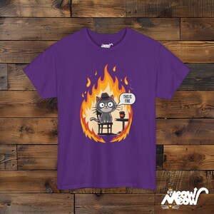 T-shirt grappige kattenmeme: dit is prima Purple