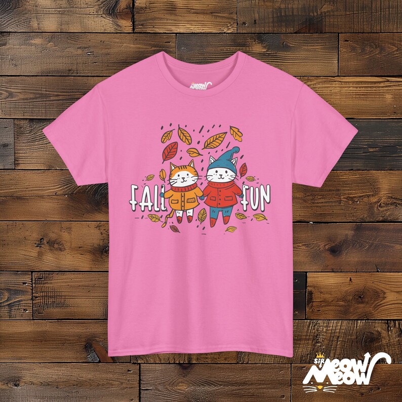 Katzen Herbst T-Shirt, Herbst Unisex T-Shirt Azalea