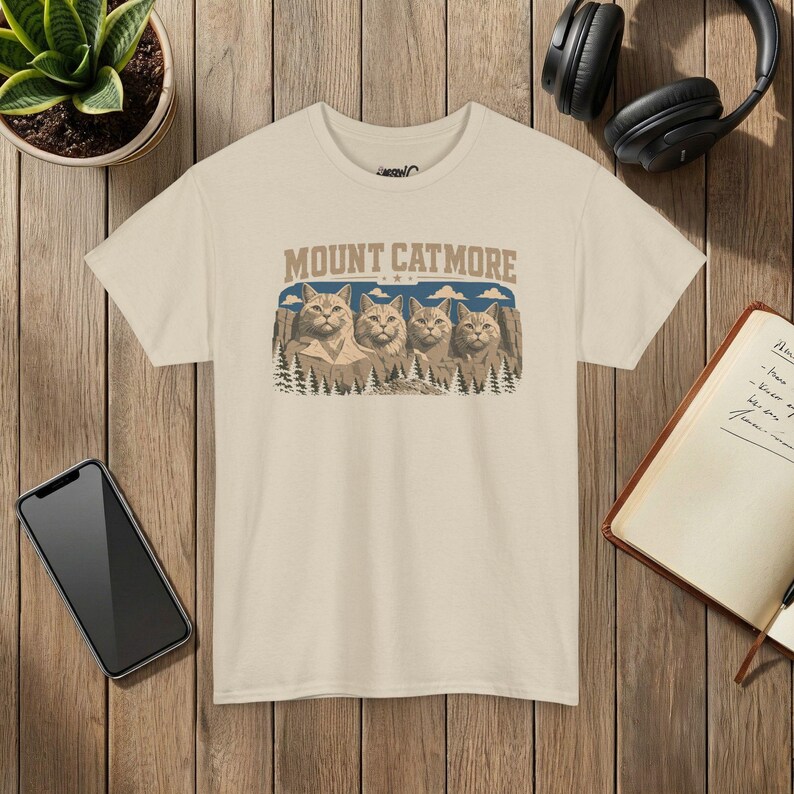 Mount Catmore T-Shirt, Funny Cat Lover Graphic Tee, National Park Style, Cat Dad Gift image 4