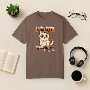 Funny Cat T-Shirt: Quirky Graphic Tee for Cat Lovers Espresso