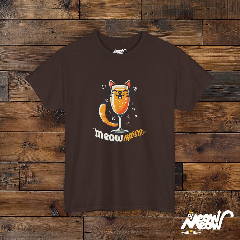 Meowmosa T-Shirt: Cat Mimosa Cocktail, Brunch Lover Tee image 9