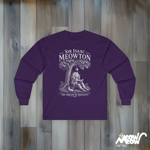 Sir Isaac Meowton Cat T-Shirt, Physics Teacher Gift, Newton Gravity Tee (Vintage Style) image 17