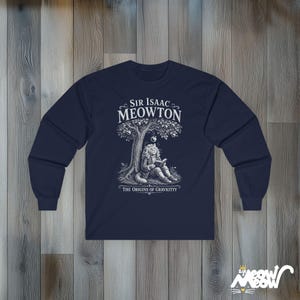 Sir Isaac Meowton Cat T-Shirt, Physics Teacher Gift, Newton Gravity Tee (Vintage Style) image 16