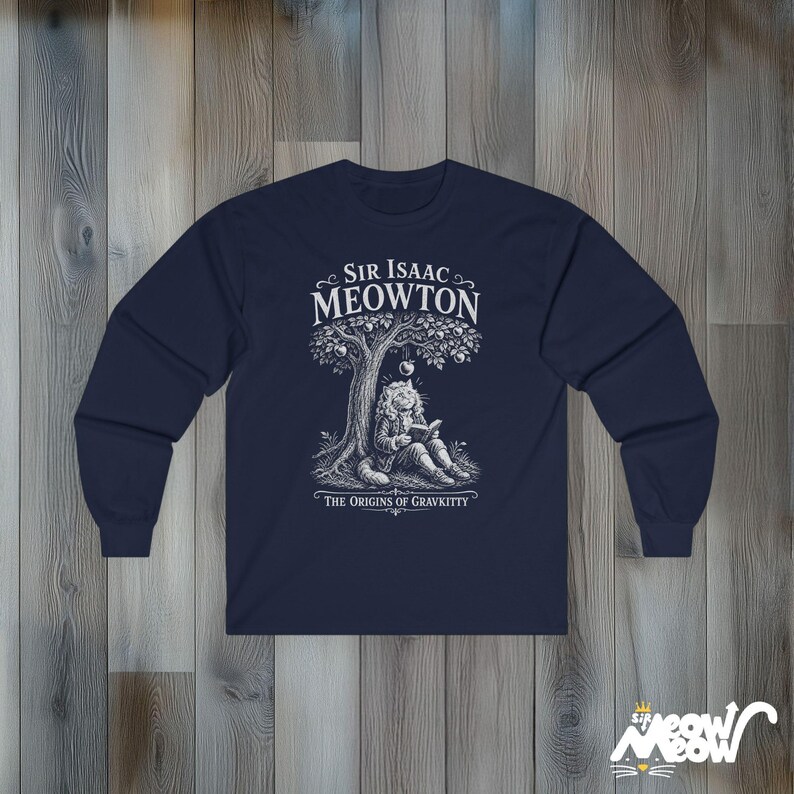 Sir Isaac Meowton Cat T-Shirt, Physics Teacher Gift, Newton Gravity Tee (Vintage Style) image 16