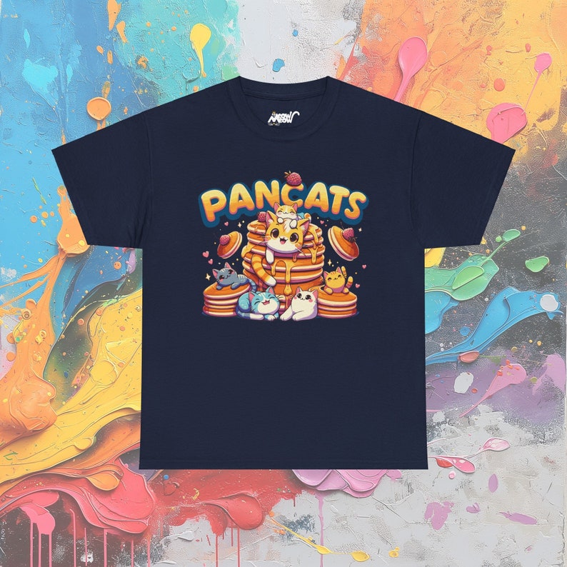 Pancats T-Shirt, Cat & Pancake Graphic Tee, Foodie Shirt image 3