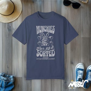 Funny Easter Cat T-Shirt, 420 Munchies, Unisex Graphic Tee Midnight