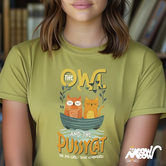 Owl and Pussycat T-Shirt, Story Lover Gift, Unisex Tee