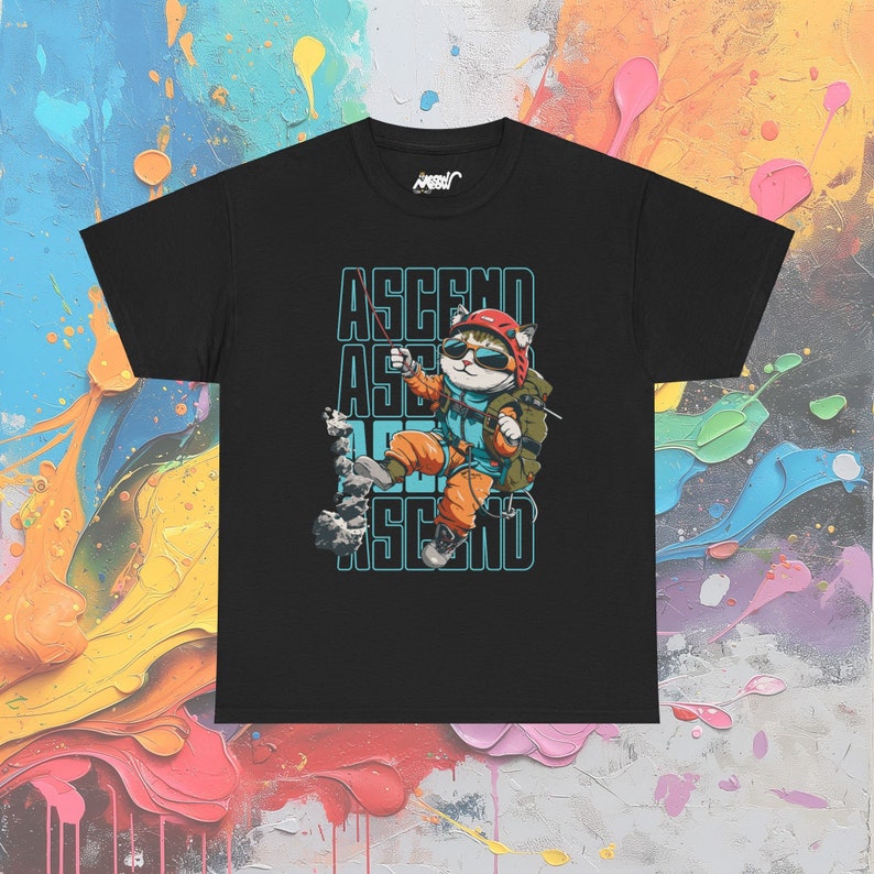 T-shirt per gatti da arrampicata, abbigliamento casual avventuroso, maglietta grafica unisex, regalo per gli scalatori immagine 8