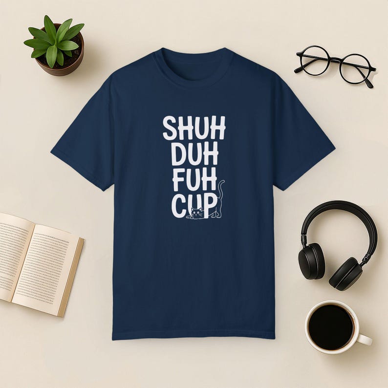 Funny Cat Shirt: Sarcastic Kitty Tee - Comfort Colors True Navy